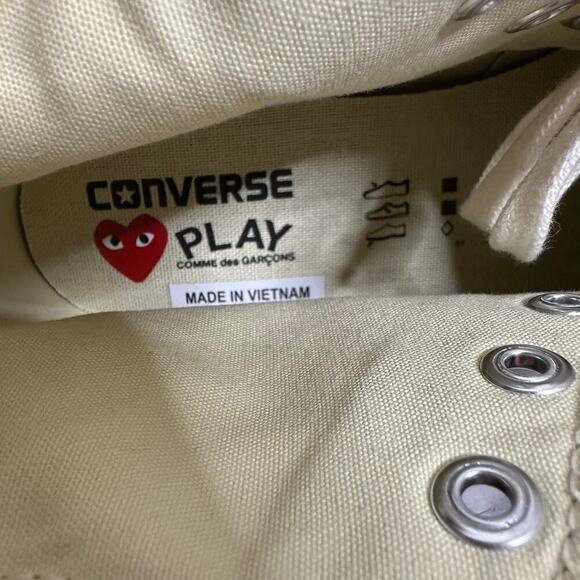 NWT Comme Des Garcons Converse Play High Top Sneakers Black Men's 9 Women's 11 - Picture 9 of 9